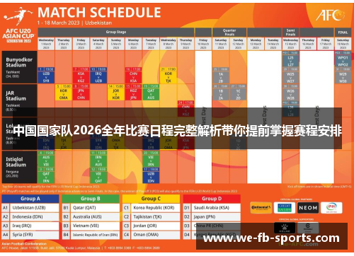 中国国家队2026全年比赛日程完整解析带你提前掌握赛程安排